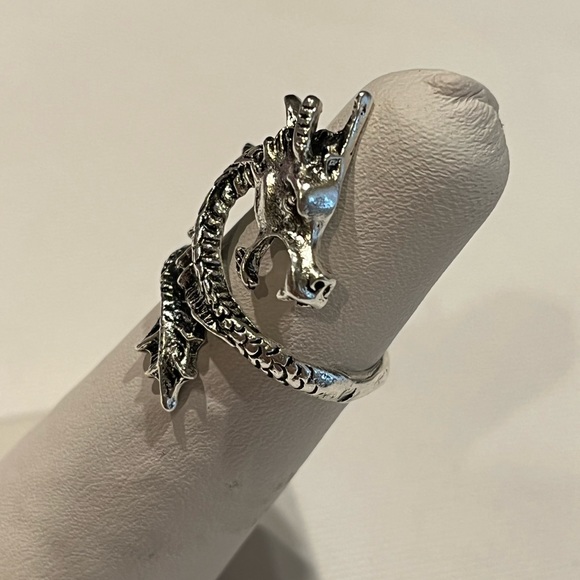 Silver Tone Dragon Fingertip Ring, 5 - Picture 3 of 4